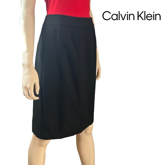 Calvin Klein Rayon Blend Black Skirt Classic Professional Suit Fully Lined NWOT - Picture 1 of 10